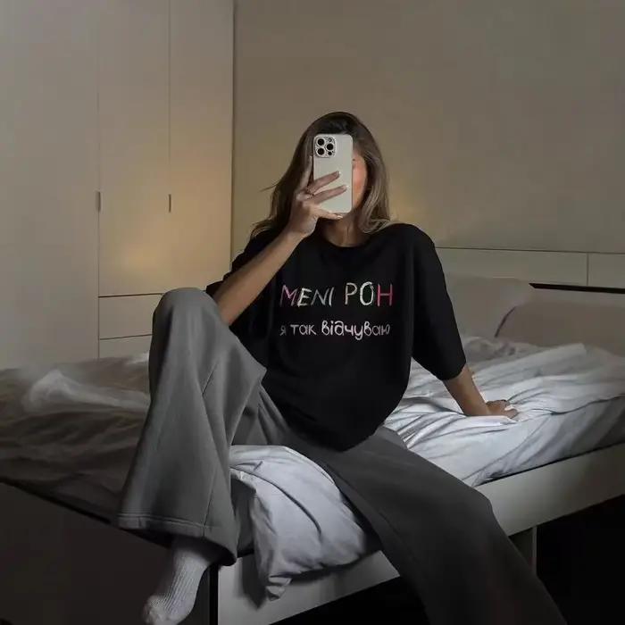 Lettres colorées ukrainiennes imprimer été noir 3XL surdimensionné t-shirt femmes à manches courtes décontracté coton mode américaine haut ample