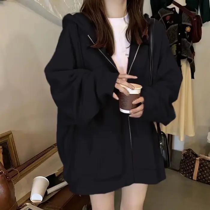 Sweat-shirt à capuche chic et ample pour femme