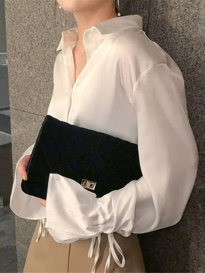 Chemise en Mousseline de Soie Flubiflous Pour Femmes Élégantes Occasions Bureau Mode Rétro