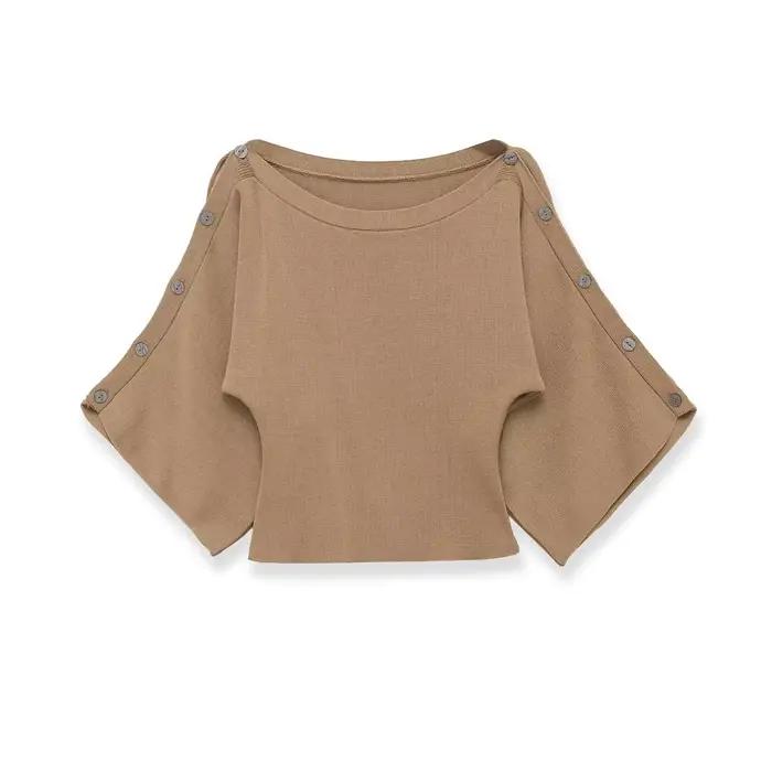 Pull en maille boutonné pour femme