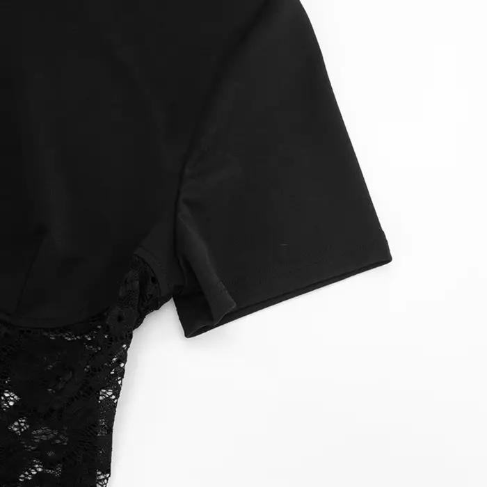 Haut en dentelle patchwork tissu transparent coton polyester pour femmes occassions spéciales été