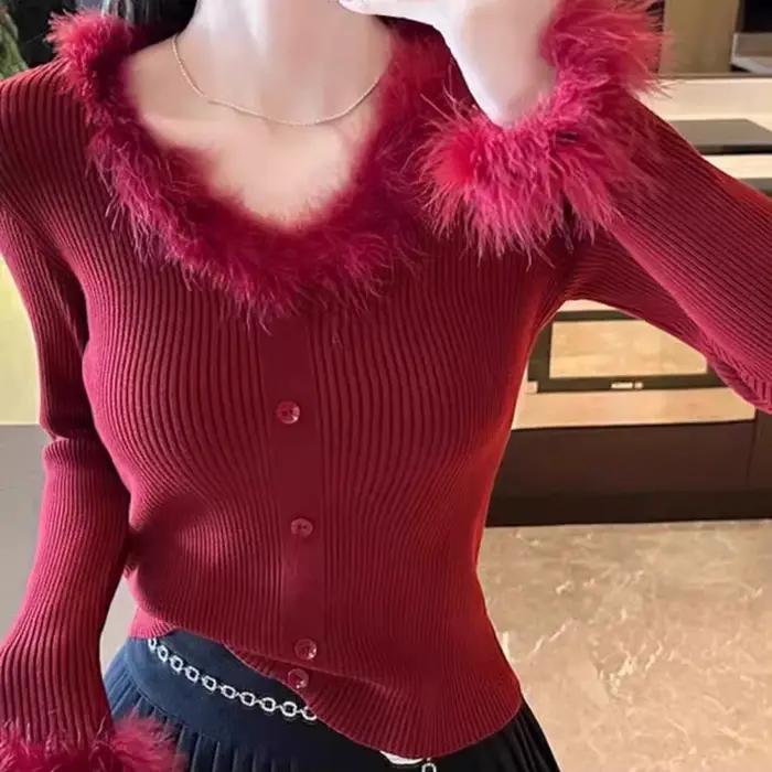 Pull en polyester Design Sense élégant pour femmes style bureau dame automne hiver ```
