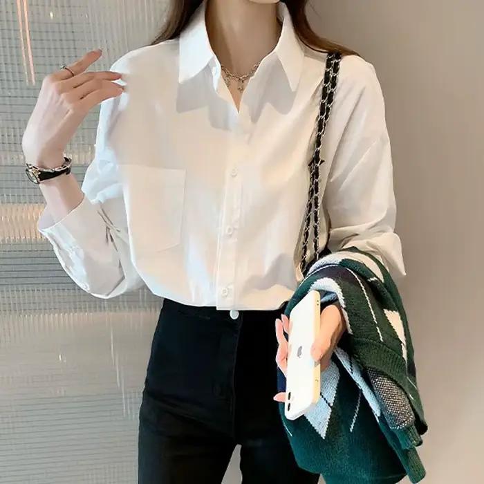 Chemise blanche 100% coton pour femme