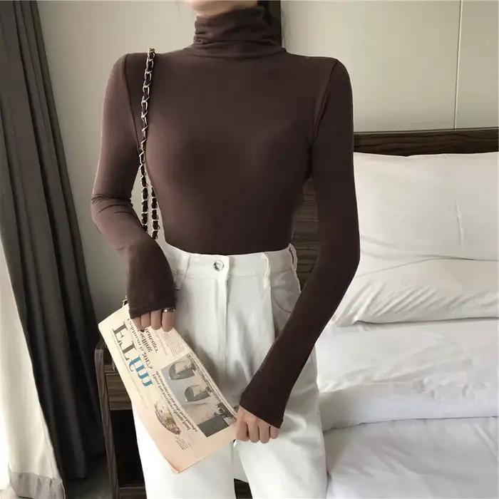 T-Shirt à Manches Longues Décontracté pour Femmes Occasions Spéciales Automne Hiver Noir Blanc