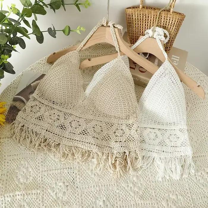 Corset Crop Top Crochet pour Femme