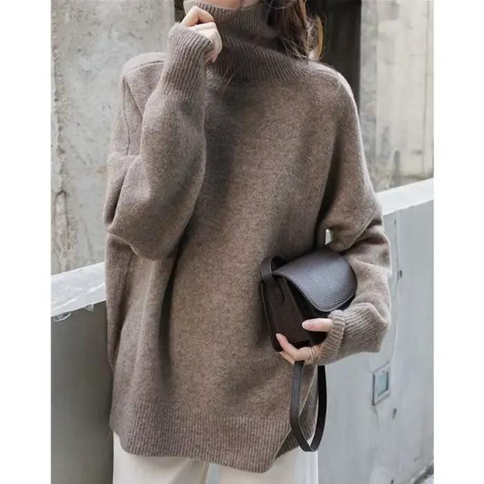 Pull en cachemire à col roulé pour femme
