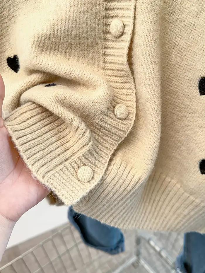 Cardigan pour femme avec broderie en forme de cœur