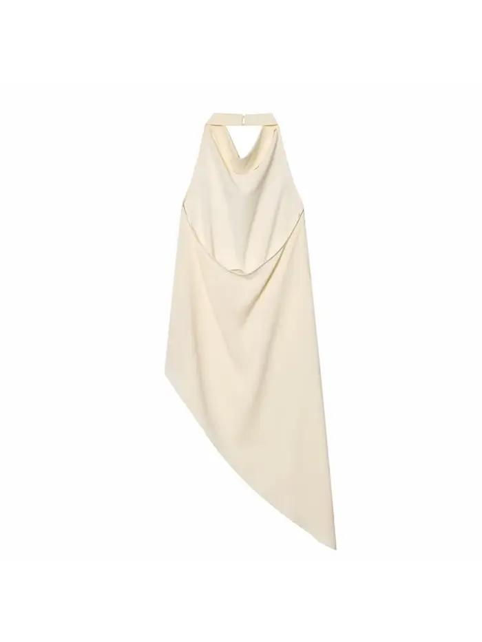 Haut asymétrique élégant en satin pour femme