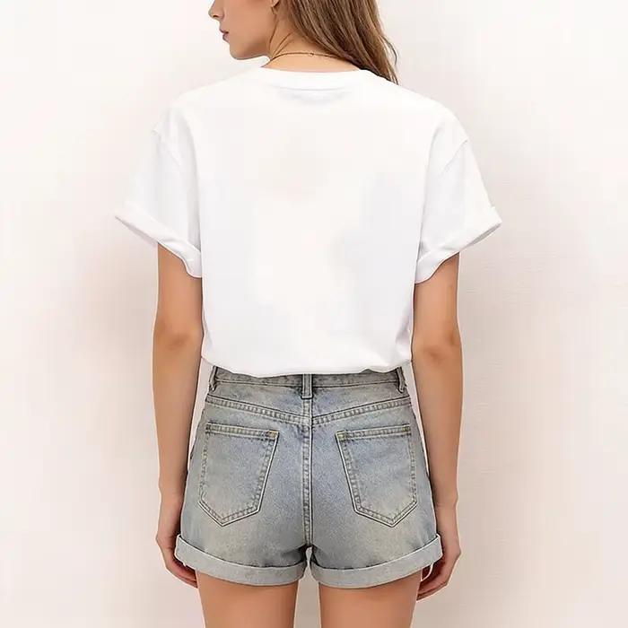 T-shirt à manches courtes imprimé « Bonjour Paris » tendance 2026 – Vêtement décontracté pour femme – Haut graphique vintage