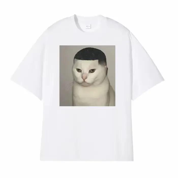 T-shirt amusant avec imprimé « Crazy Cat » – Un haut décontracté au style élégant