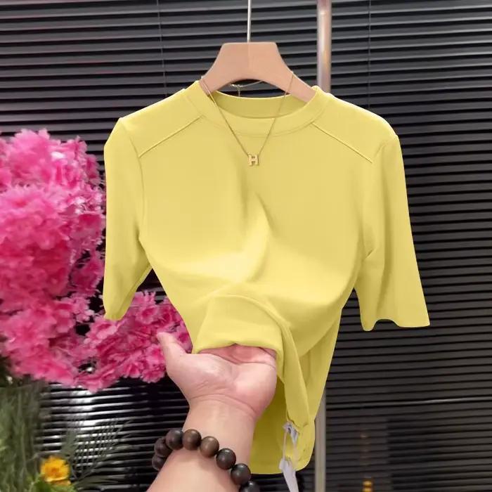 Haut à manches mi-longues pour femmes de style coréen