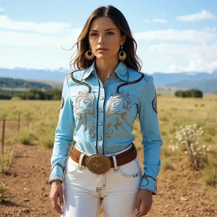 Chemisier femme manches longues col rabattu imprimé fleuri simple boutonnage Chic Western Cowboy décontracté Vintage automne chemise hauts