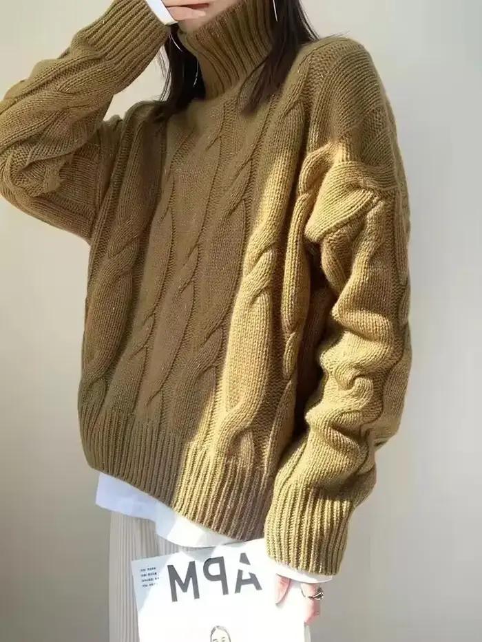 Pull en cachemire à col roulé pour femme