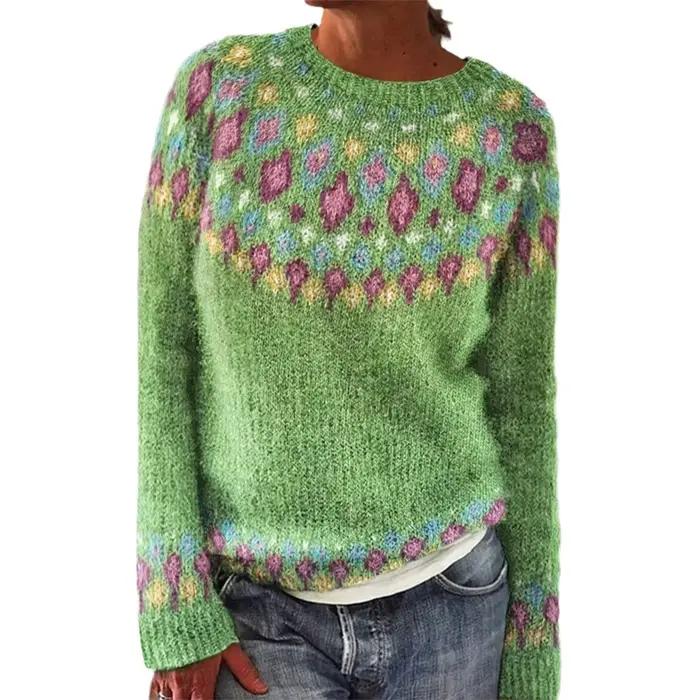 Pull en polyester bywindto ample et fleuri pour femmes, idéal pour les occasions spéciales automne-hiver