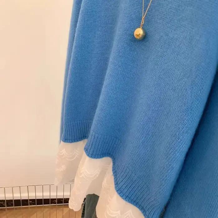 Pull tricoté à col rond pour femme