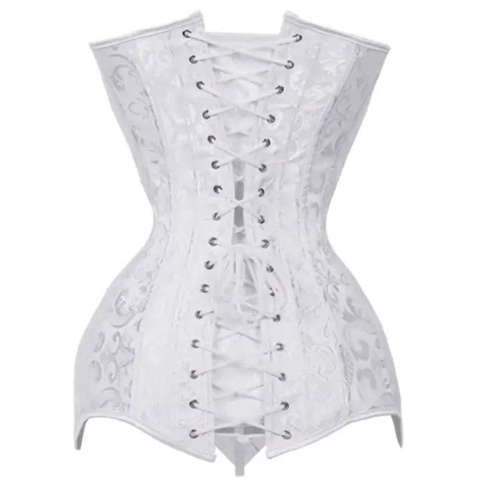 Femmes surbuste à lacets Corselet haut minceur taille contrôle Corset Bustier 14 spirale acier désossé Long torse Shapewear Corsets