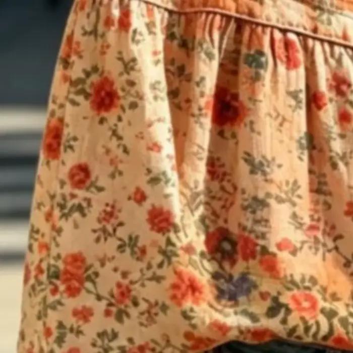 Chemisier Vintage à Carreaux Floraux Polyester Chic Décontracté Femmes Printemps Été Occasions Spéciales