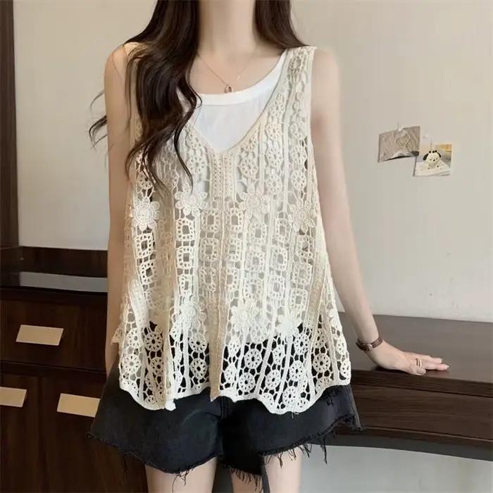 Gilet en crochet pour femme