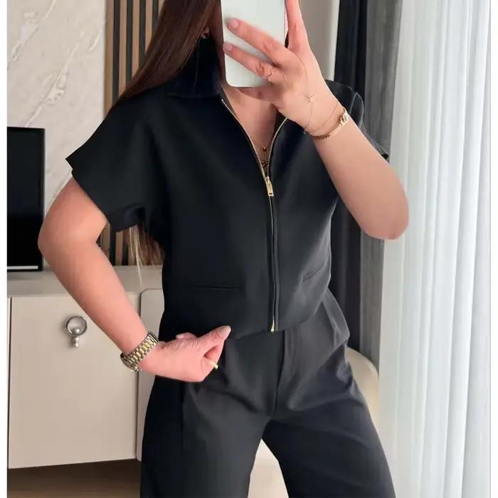 Veste courte féminine universitaire pour femmes été fermeture éclair confortable et élégante pour sorties et vacances