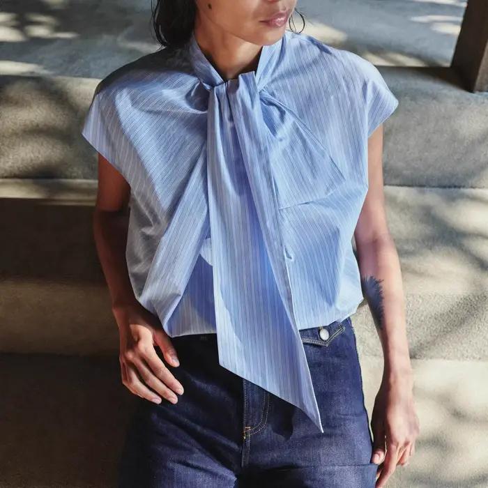 Nouvelle Collection Été – Chemise Ample Sans Manches à Col Croisé à la Française pour Femme – Haut Élégant pour le Quotidien en Tissu Polyester Longueur Moyenne