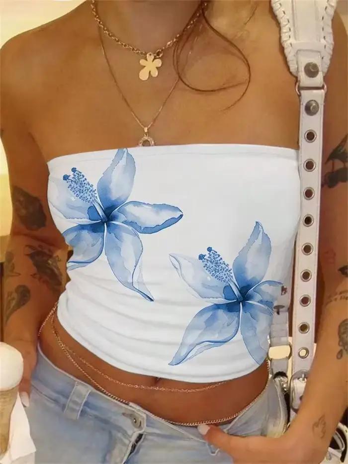 Haut tubulaire imprimé Floral pour femmes