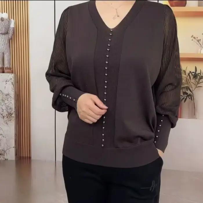 Chemisier violet à col en V pour femmes