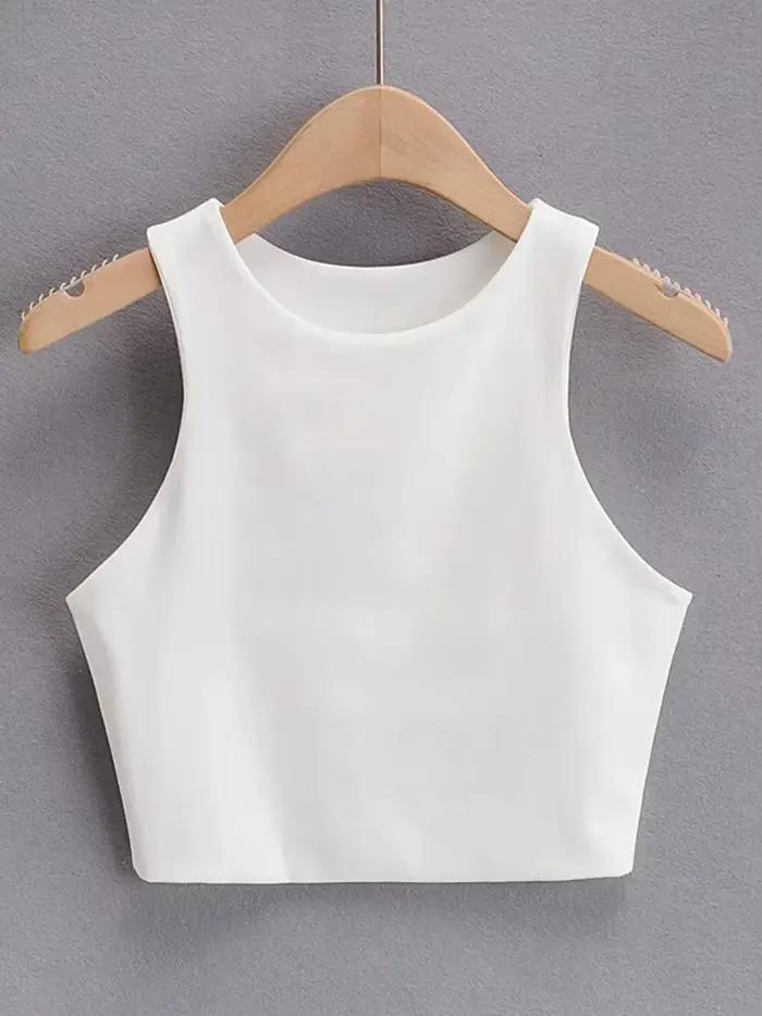 Débardeur sexy et slim pour femmes, polyester élasthanne, haute élasticité, style club, été 2023, six couleurs disponibles