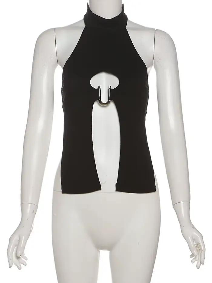 Nibber – hauts avec anneau en métal en forme de u pour femmes