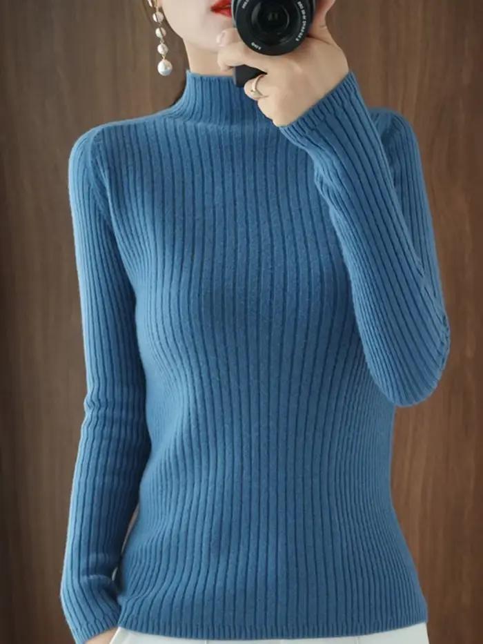 Pull en polyester et coton pour femme, élégant et décontracté, idéal pour les journées d'automne et d'hiver, avec plusieurs couleurs et tailles disponibles
