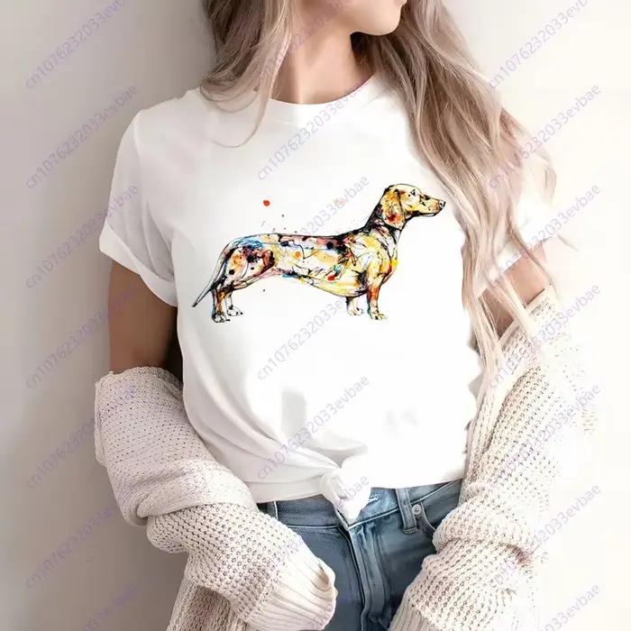 Teckel teckel drôle mignon chien Animal T-Shirt femmes à manches courtes mode d'été T-Shirt décontracté mode T-Shirt col rond hauts