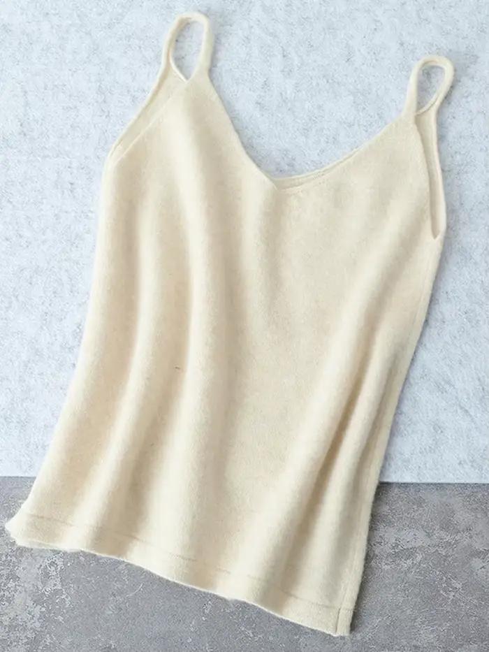 Femmes pull gilet 100% laine mérinos gilet à bretelles sans manches pull automne hiver gilet femme gilet chaud col en v vêtements
