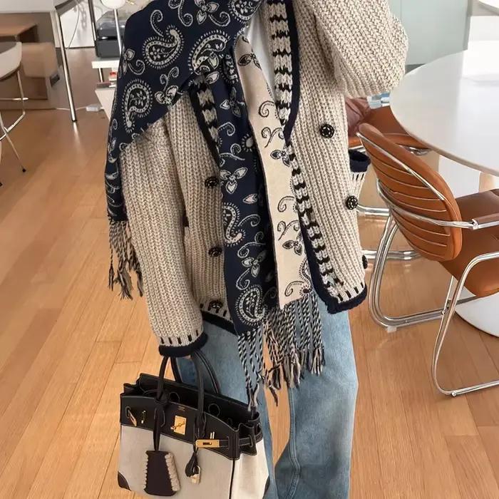 Pull français à Double boutonnage pour femme