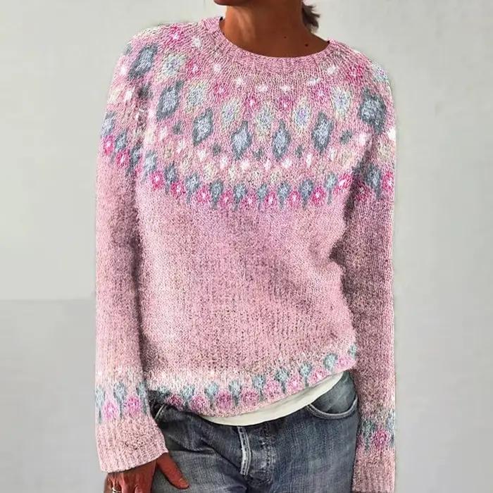 Pull en polyester bywindto ample et fleuri pour femmes, idéal pour les occasions spéciales automne-hiver