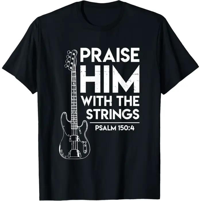 Nouveauté 2026 T-shirt humoristique pour bassistes et guitaristes, idée cadeau idéale pour Noël, à manches courtes et coupe ample