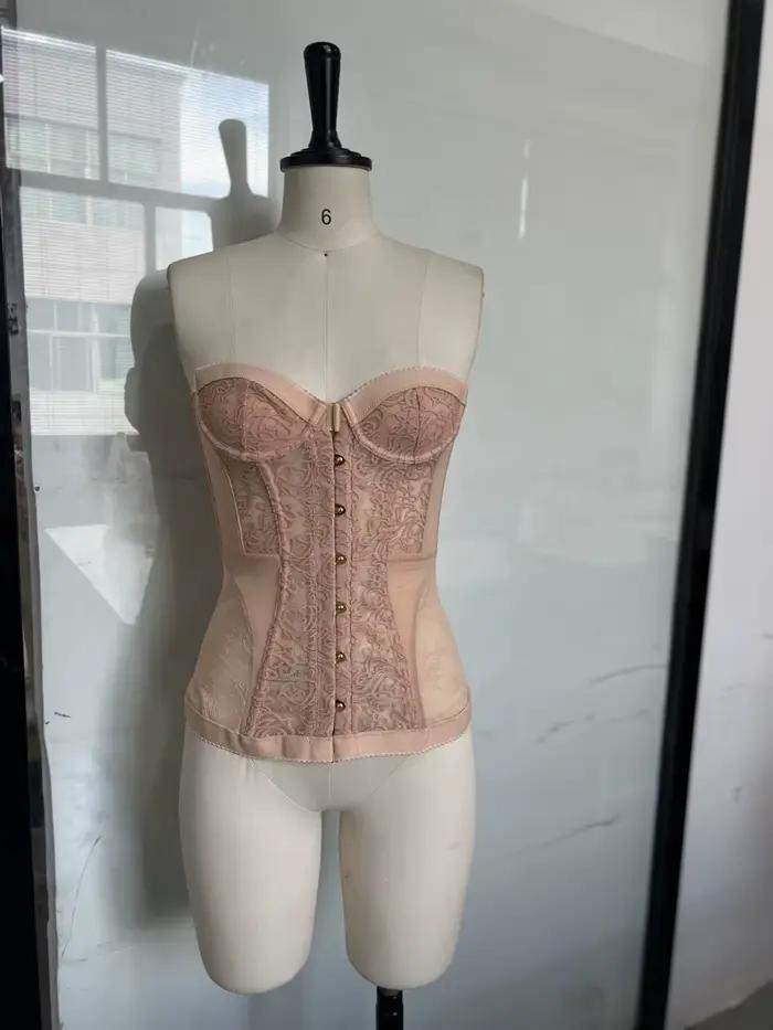 Femmes mode Corset Bustier surbuste Transparent dentelle corsage à lacets désossé Sexy bretelles bustiers fête de mariage taille mince