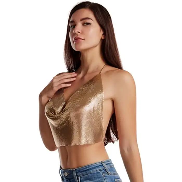 Débardeur à paillettes scintillantes pour femmes