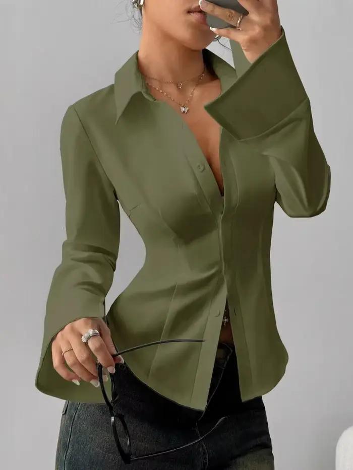 Femmes Blouses 2026 printemps automne à manches longues Blouse femme