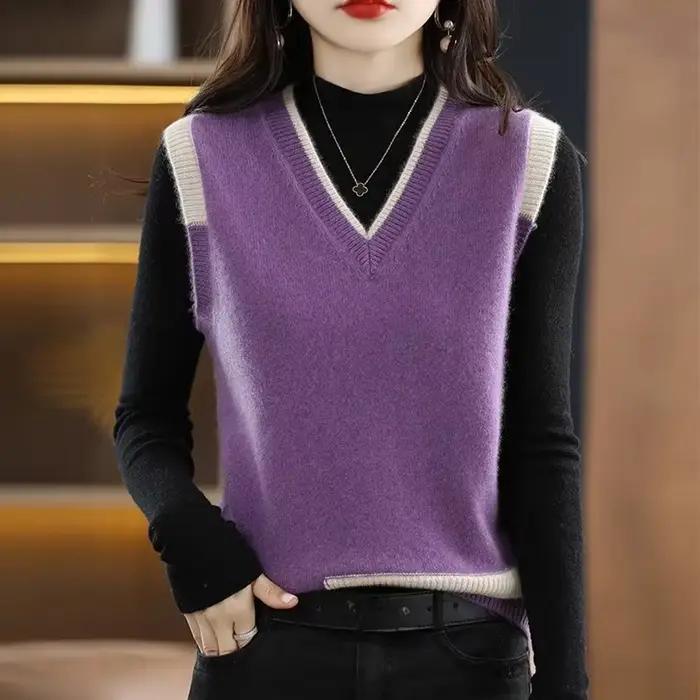 Pull Vintage sans manches pour femme