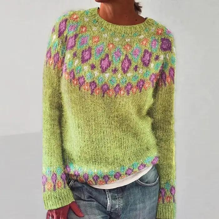 Pull en polyester bywindto ample et fleuri pour femmes, idéal pour les occasions spéciales automne-hiver