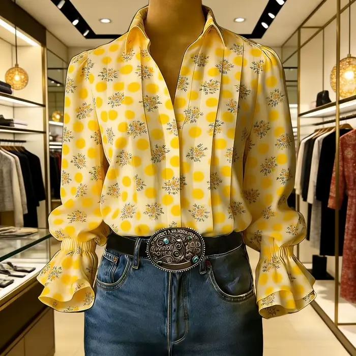 Chemise pour femme à imprimé floral rose doux