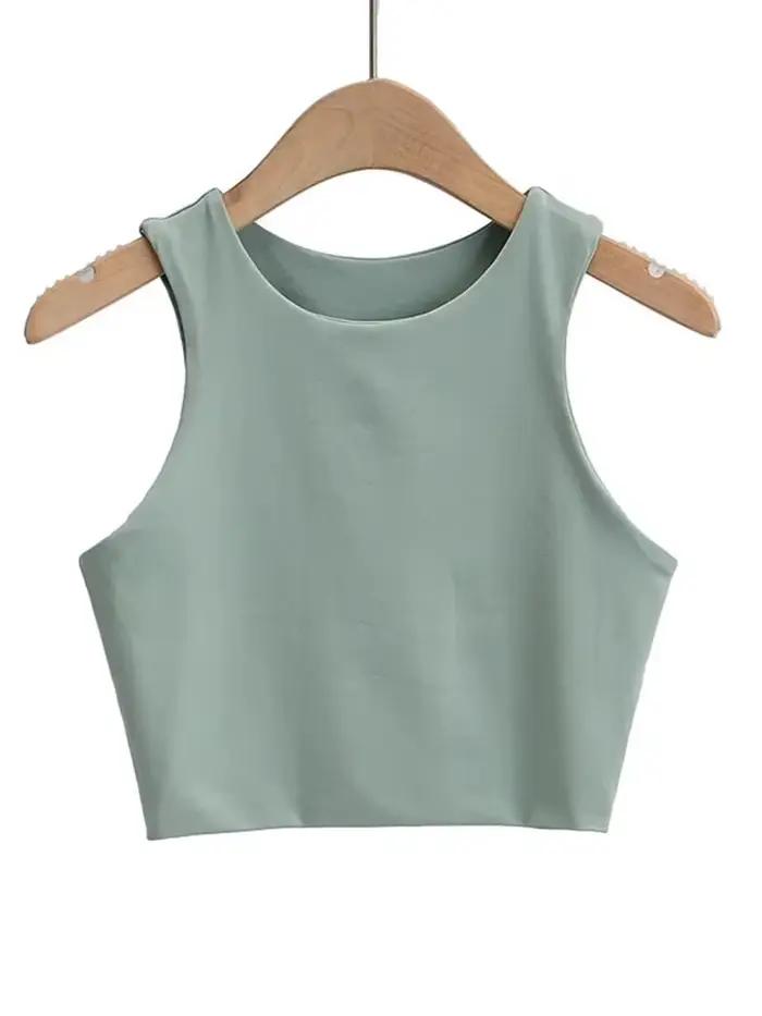 Débardeur sexy et slim pour femmes, polyester élasthanne, haute élasticité, style club, été 2023, six couleurs disponibles