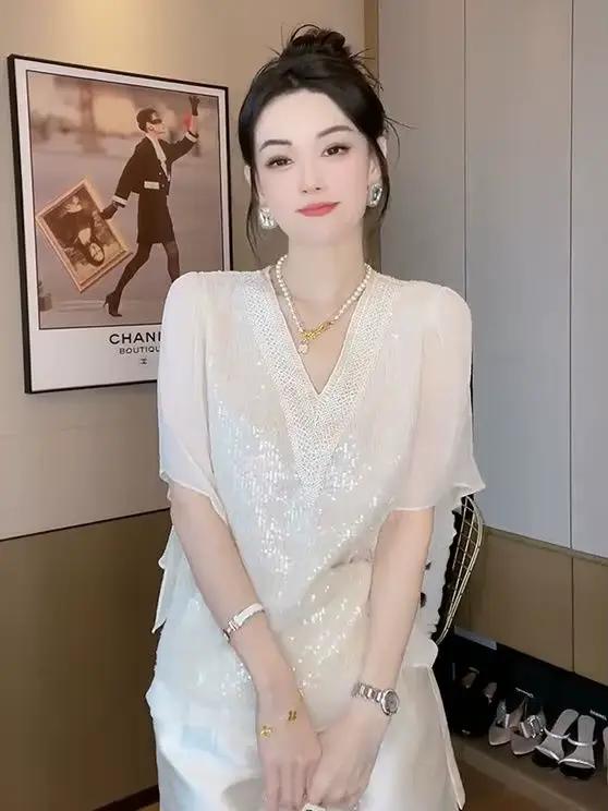 Chemise française en mousseline de soie