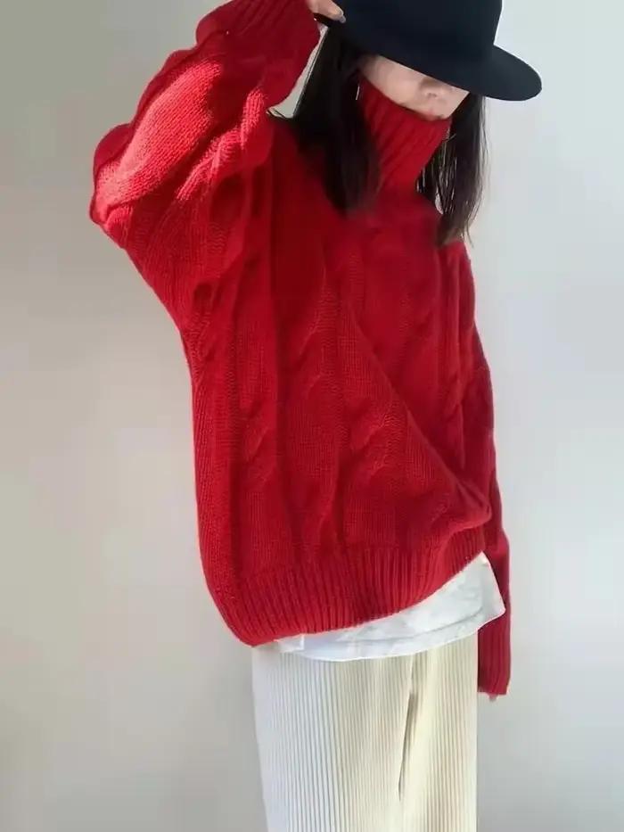 Pull en cachemire à col roulé pour femme