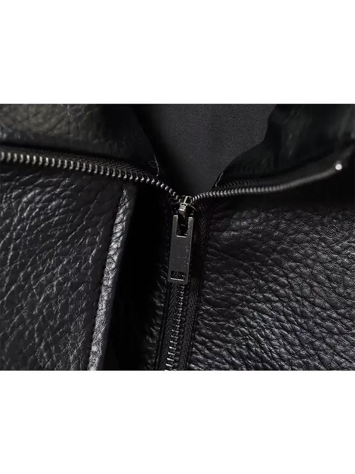 Femmes mode veste en cuir automne hiver lâche casual PU Faux