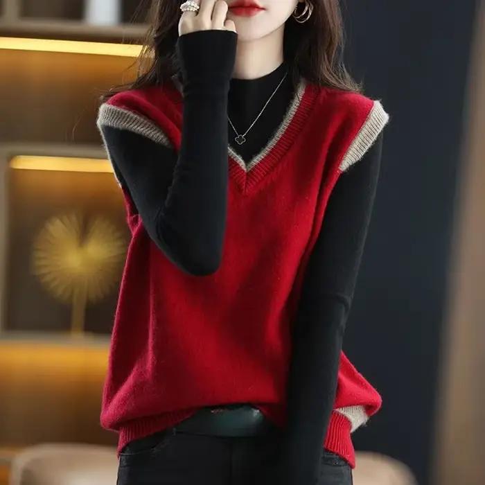 Pull Vintage sans manches pour femme