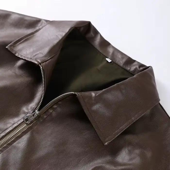 Vestes bombardier Vintage en cuir PU pour femme