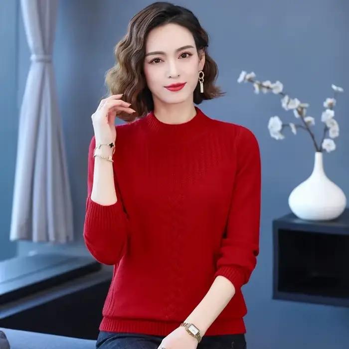 Pull ample en tricot de style occidental pour femme