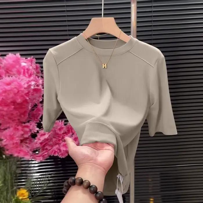 Haut à manches mi-longues pour femmes de style coréen