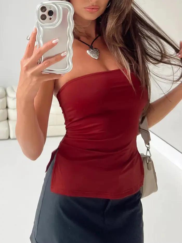 Haut court bustier pour femme