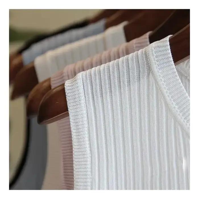 Blouse TOKITIND sans manches col rond tricotée pour femmes style décontracté été 2026 polyester acétate viscose occassions spéciales et quotidiennes